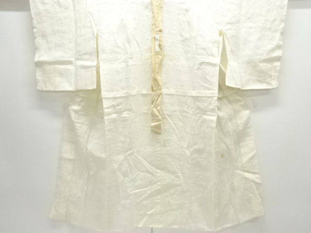 JAPANESE KIMONO / ANTIQUE JUBAN / HEMP / STREAM & BAMBOO GRASS